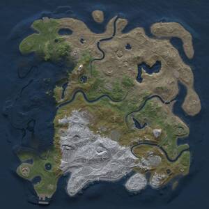 Thumbnail Rust Map: Procedural Map, Size: 4500, Seed: 14374156, 14 Monuments