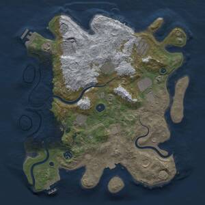 Thumbnail Rust Map: Procedural Map, Size: 3700, Seed: 603009327, 15 Monuments