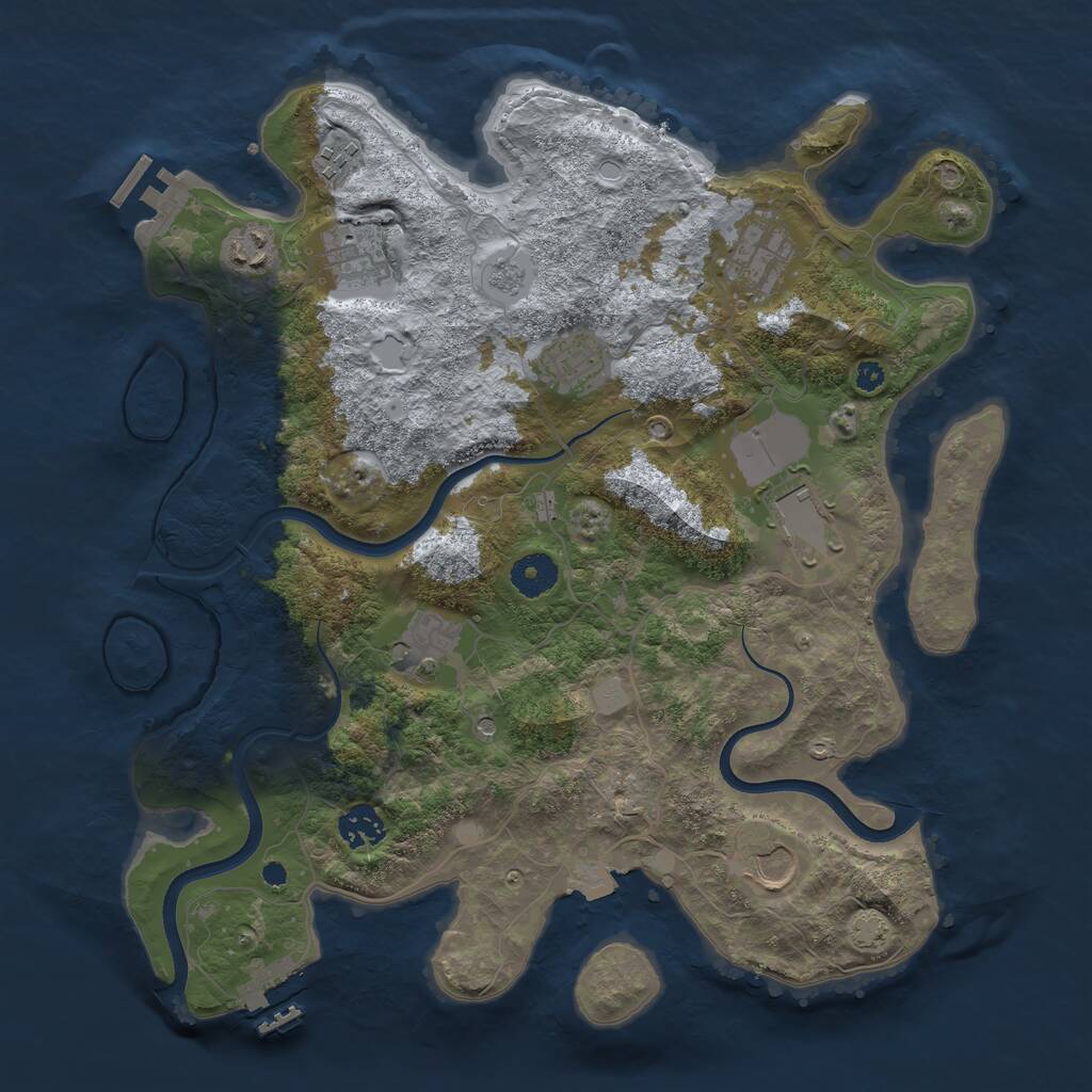 Rust Map: Procedural Map, Size: 3700, Seed: 603009327, 15 Monuments