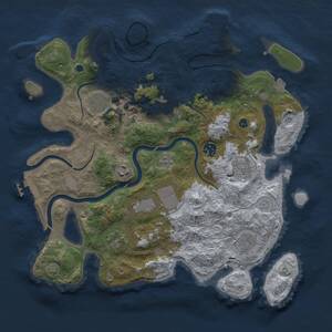 Thumbnail Rust Map: Procedural Map, Size: 3750, Seed: 402927586, 15 Monuments