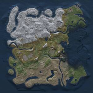Thumbnail Rust Map: Procedural Map, Size: 4250, Seed: 2030693229, 16 Monuments