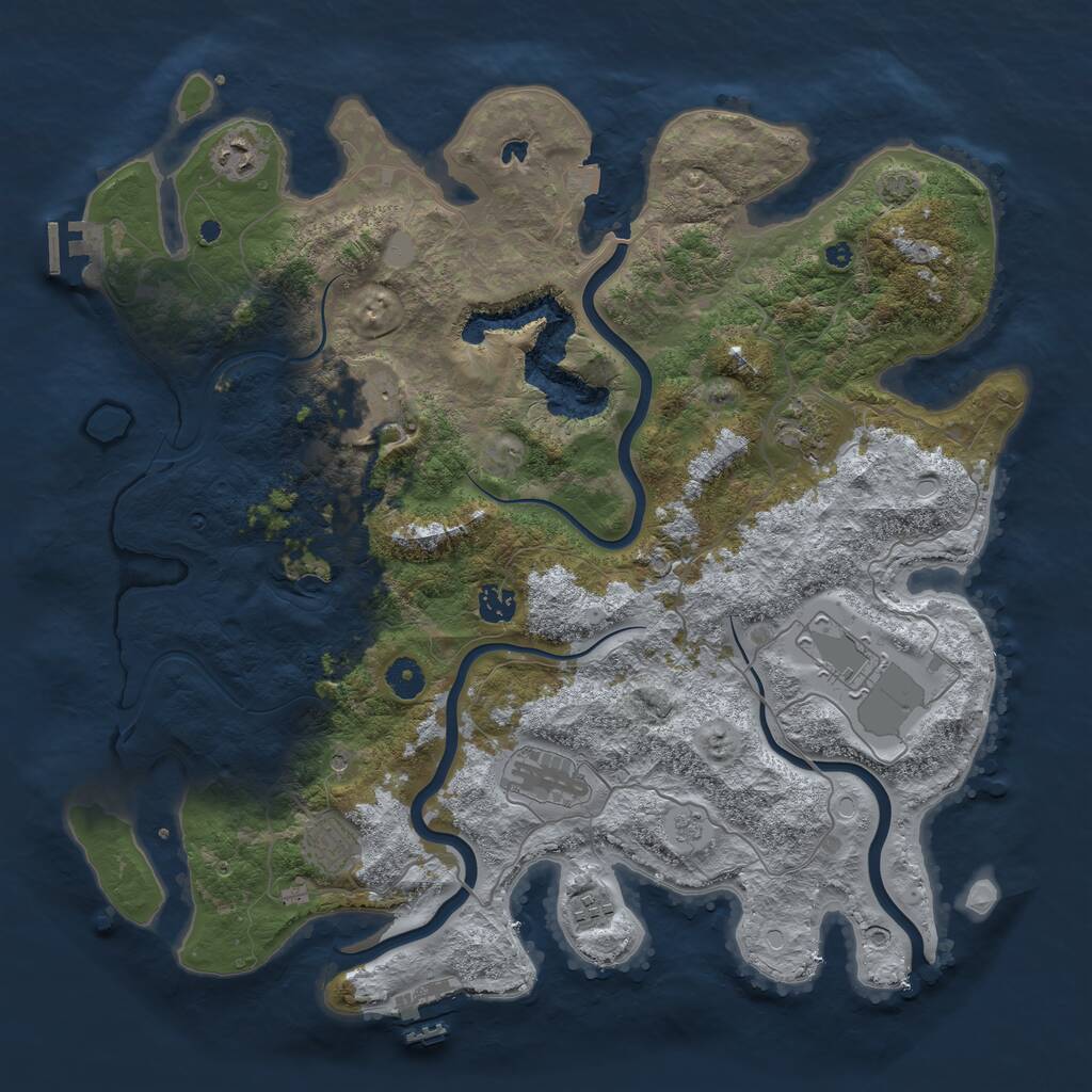 Rust Map: Procedural Map, Size: 4200, Seed: 88118842, 14 Monuments