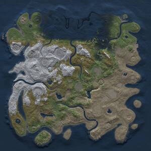 Thumbnail Rust Map: Procedural Map, Size: 4500, Seed: 1137870648, 17 Monuments
