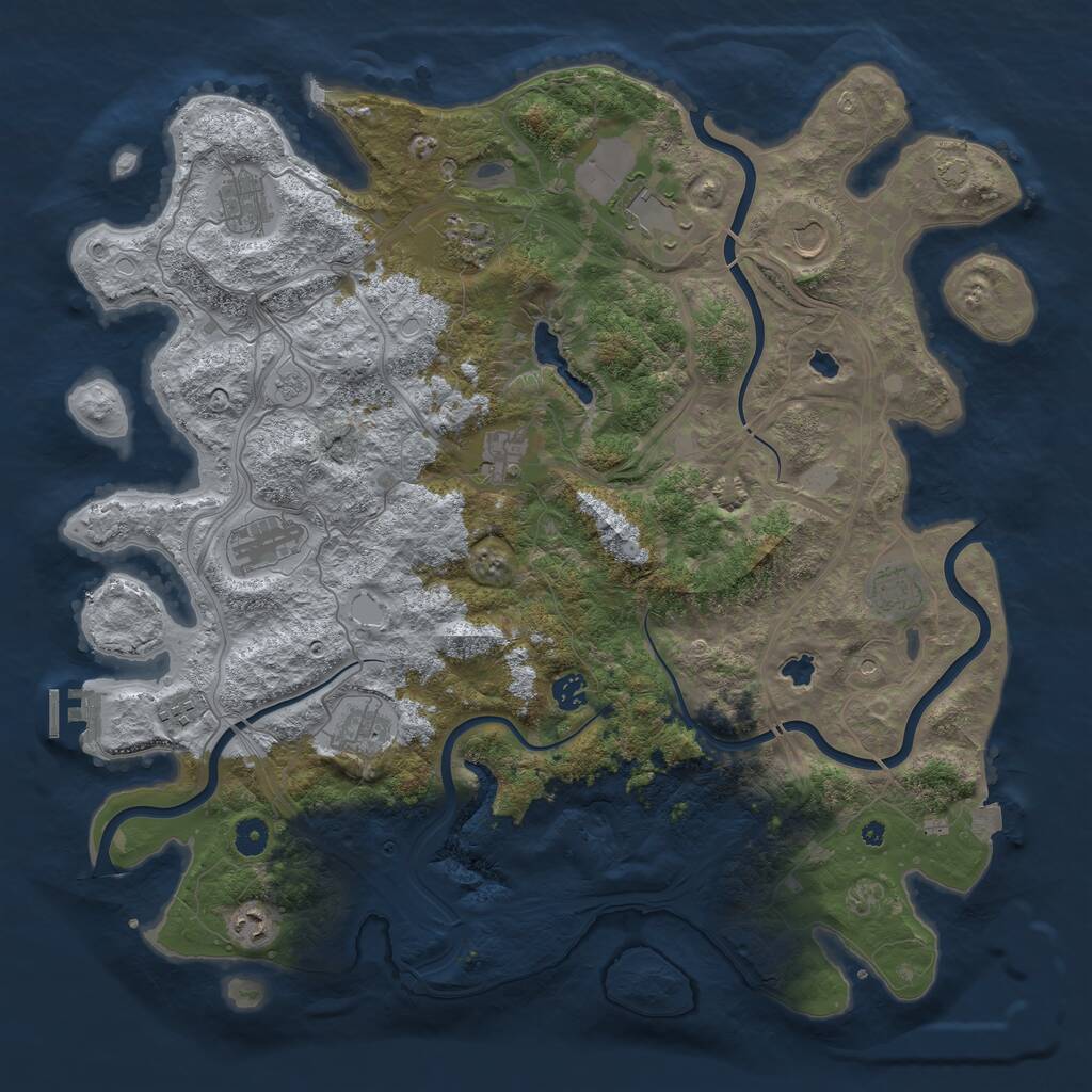 Rust Map: Procedural Map, Size: 4500, Seed: 788631564, 16 Monuments