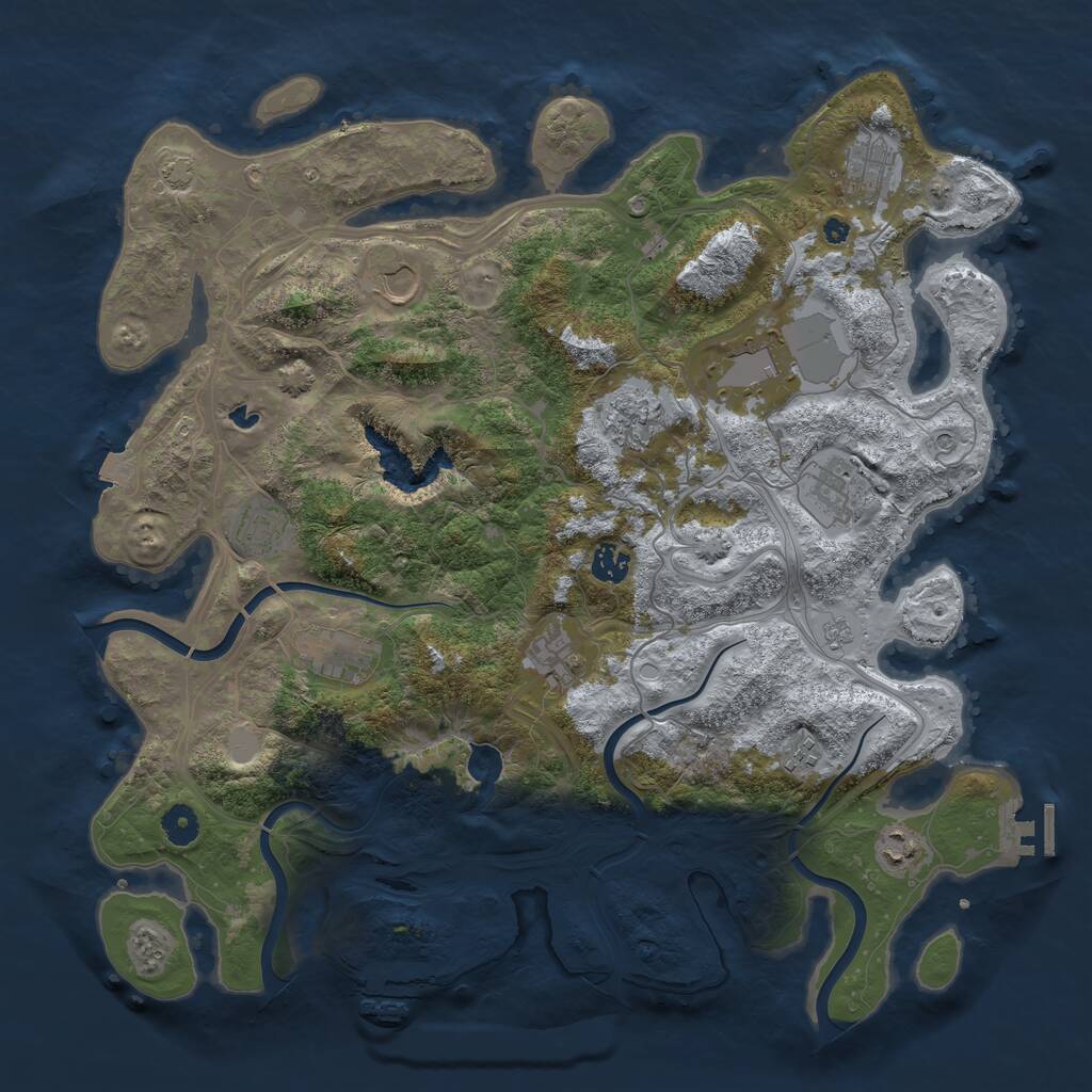 Rust Map: Procedural Map, Size: 4250, Seed: 1969915378, 17 Monuments