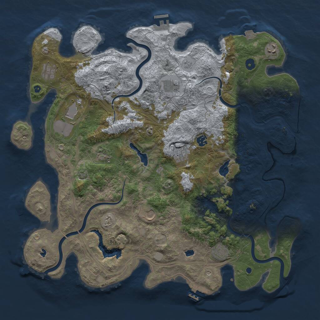 Rust Map: Procedural Map, Size: 4500, Seed: 84265, 16 Monuments