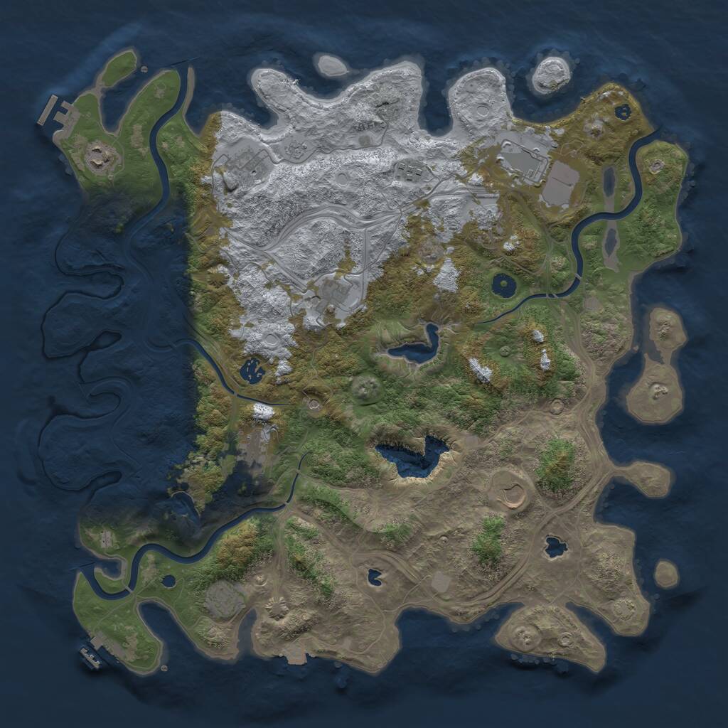 Rust Map: Procedural Map, Size: 4500, Seed: 1739604308, 16 Monuments