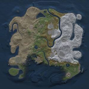 Thumbnail Rust Map: Procedural Map, Size: 3500, Seed: 422422948, 15 Monuments