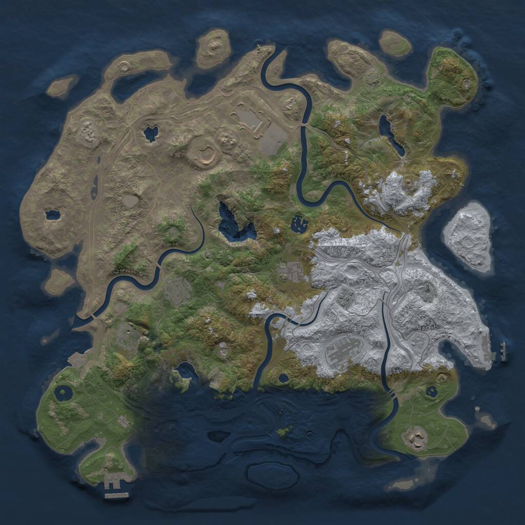 Rust Map: Procedural Map, Size: 4500, Seed: 834126987, 15 Monuments