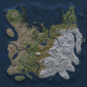 Thumbnail Rust Map: Procedural Map, Size: 4150, Seed: 1401025811, 15 Monuments
