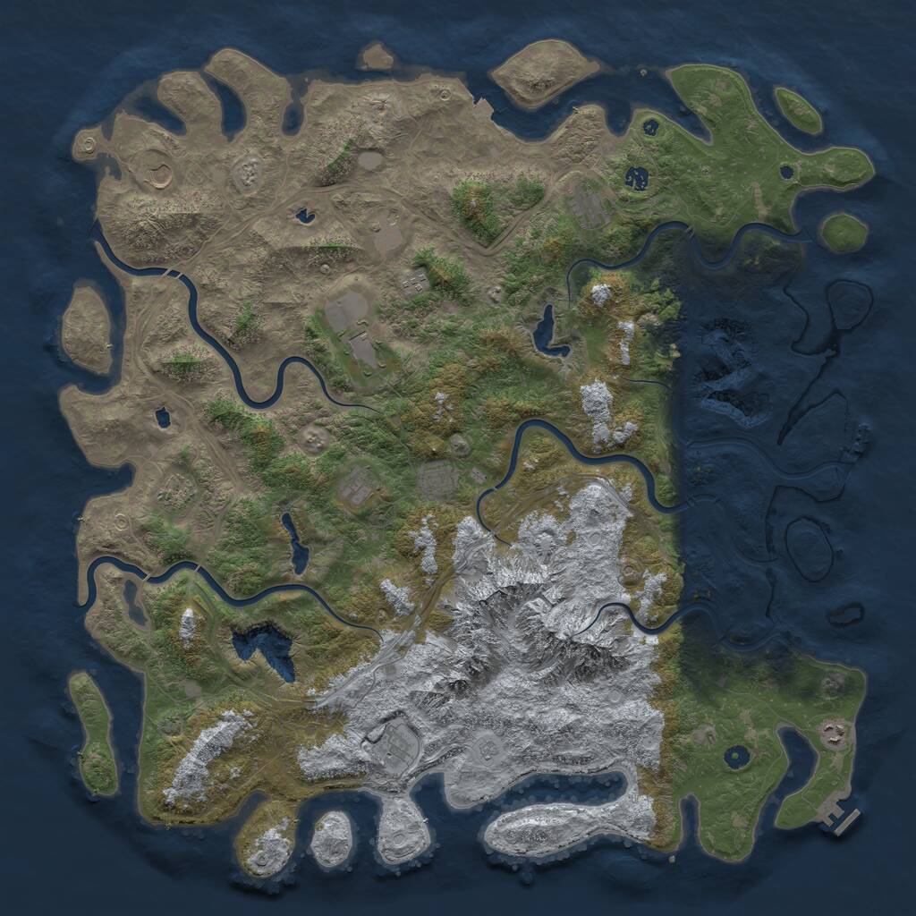 Rust Map: Procedural Map, Size: 5700, Seed: 1123519475, 17 Monuments