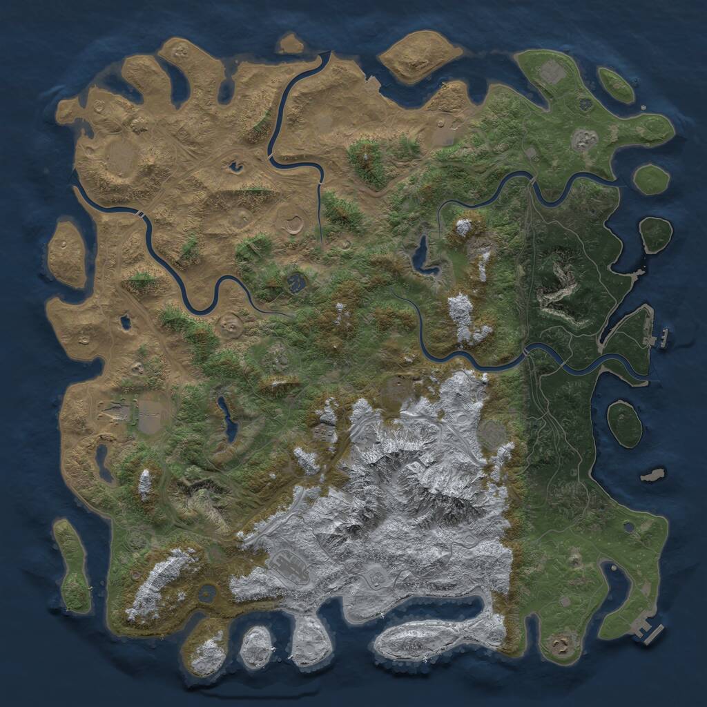Rust Map: Procedural Map, Size: 5700, Seed: 1123519475, 19 Monuments