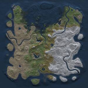 Thumbnail Rust Map: Procedural Map, Size: 4500, Seed: 852841301, 15 Monuments