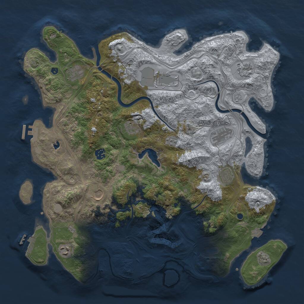 Rust Map: Procedural Map, Size: 4250, Seed: 496526186, 16 Monuments