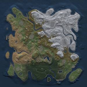 Thumbnail Rust Map: Procedural Map, Size: 4250, Seed: 496526186, 19 Monuments