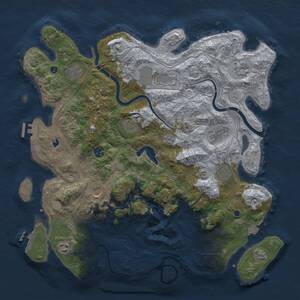 Thumbnail Rust Map: Procedural Map, Size: 4250, Seed: 496526186, 16 Monuments