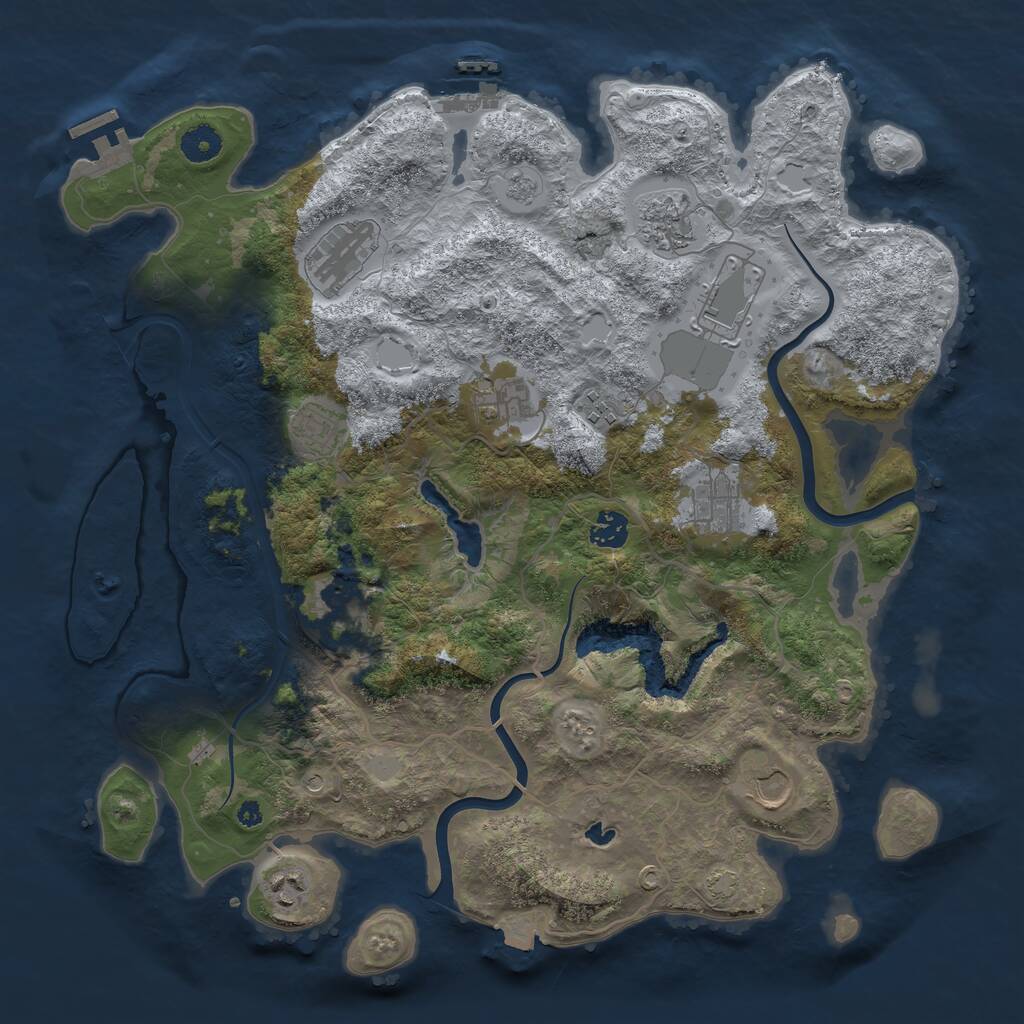 Rust Map: Procedural Map, Size: 4000, Seed: 62027020, 17 Monuments