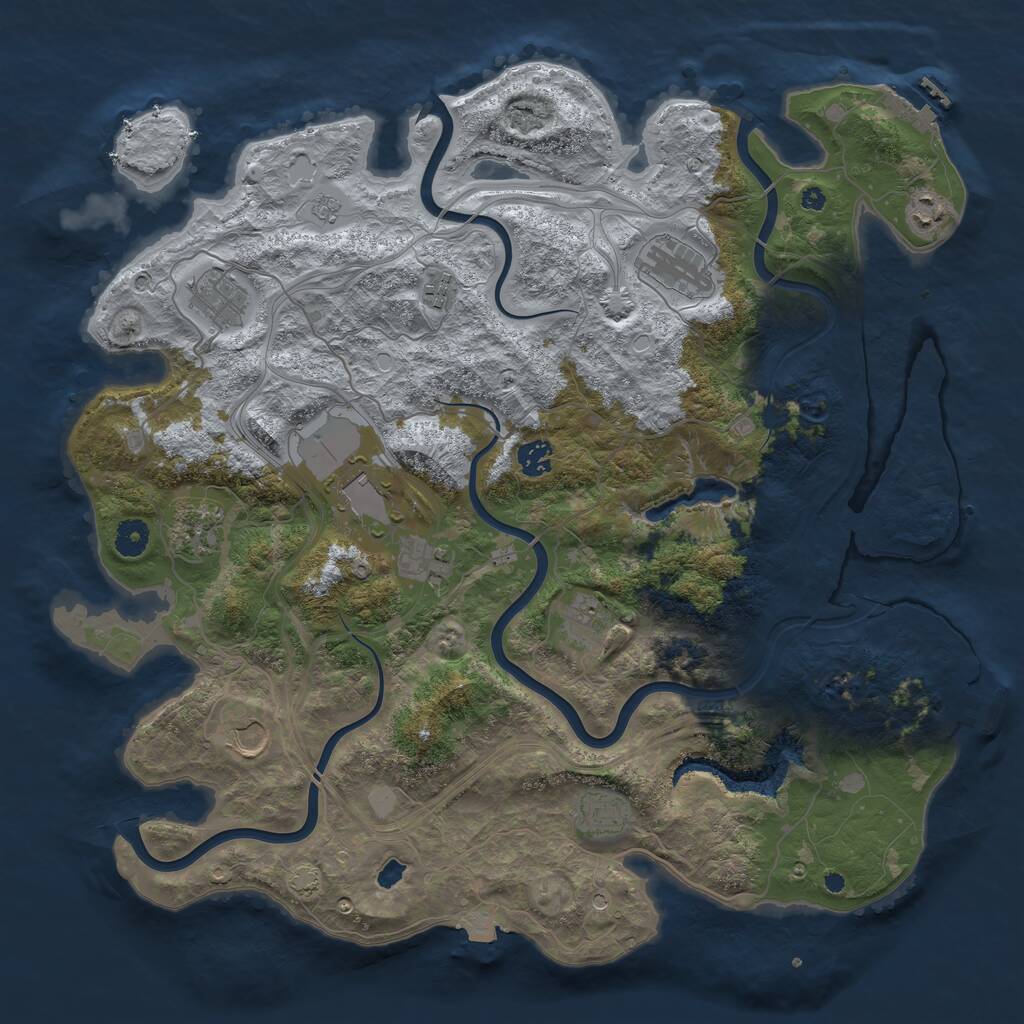 Rust Map: Procedural Map, Size: 4250, Seed: 1132213596, 17 Monuments