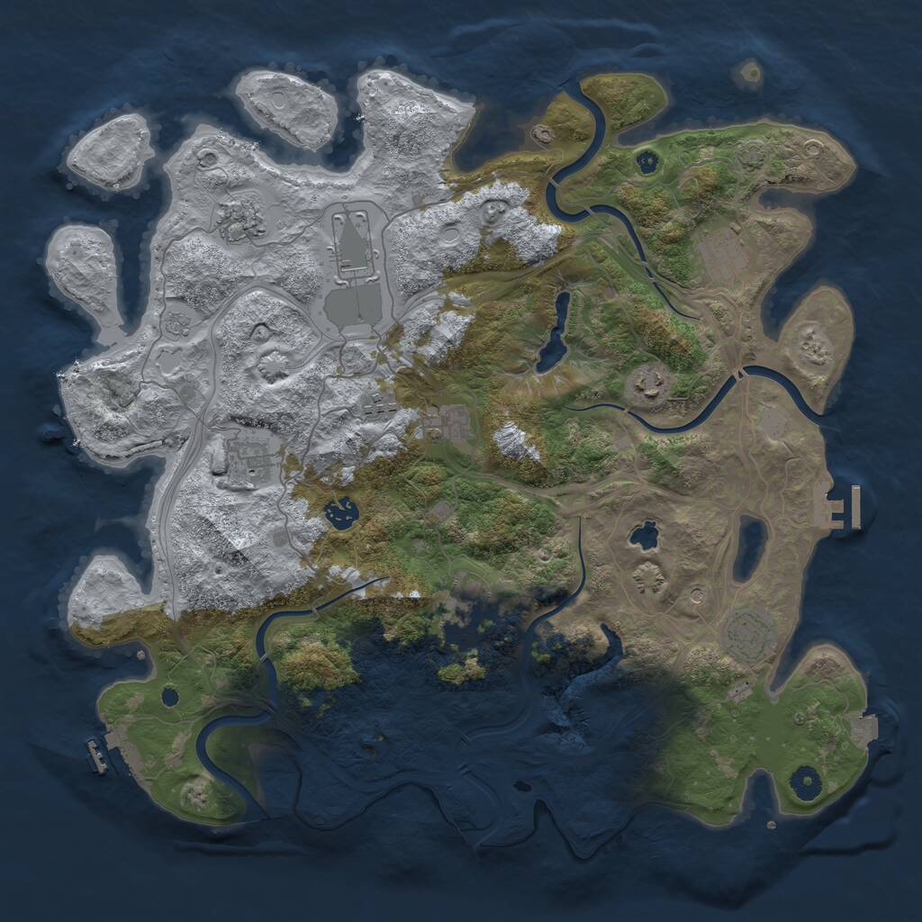 Rust Map: Procedural Map, Size: 4250, Seed: 815013207, 16 Monuments