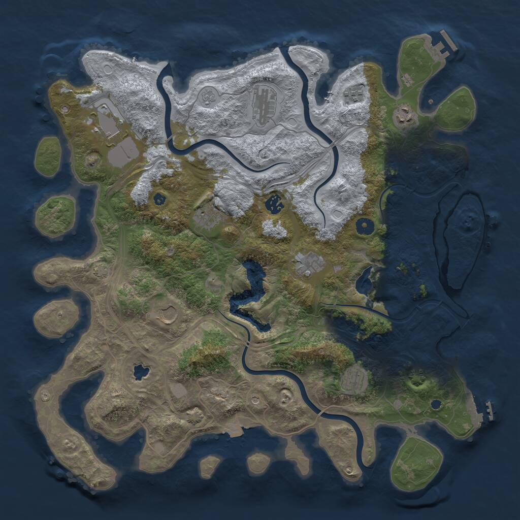 Rust Map: Procedural Map, Size: 4300, Seed: 304866847, 15 Monuments