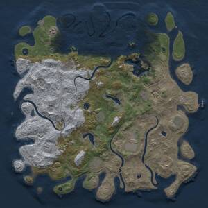 Thumbnail Rust Map: Procedural Map, Size: 4800, Seed: 490385547, 17 Monuments