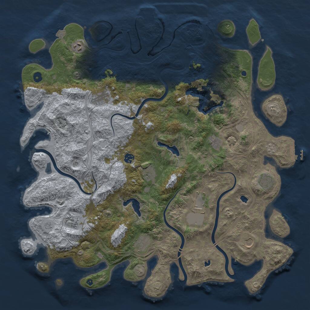 Rust Map: Procedural Map, Size: 4800, Seed: 490385547, 17 Monuments