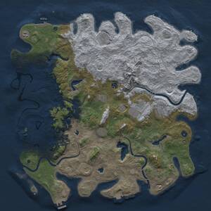 Thumbnail Rust Map: Procedural Map, Size: 5000, Seed: 2126144529, 16 Monuments