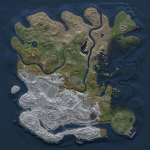 Thumbnail Rust Map: Procedural Map, Size: 4000, Seed: 400513122, 16 Monuments
