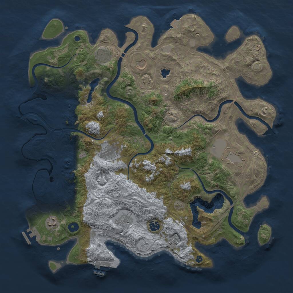 Rust Map: Procedural Map, Size: 4250, Seed: 1788928683, 14 Monuments