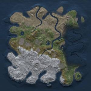 Thumbnail Rust Map: Procedural Map, Size: 3500, Seed: 348387342, 15 Monuments