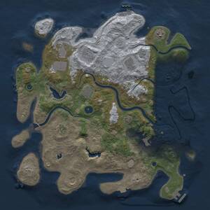 Thumbnail Rust Map: Procedural Map, Size: 4000, Seed: 676172726, 15 Monuments