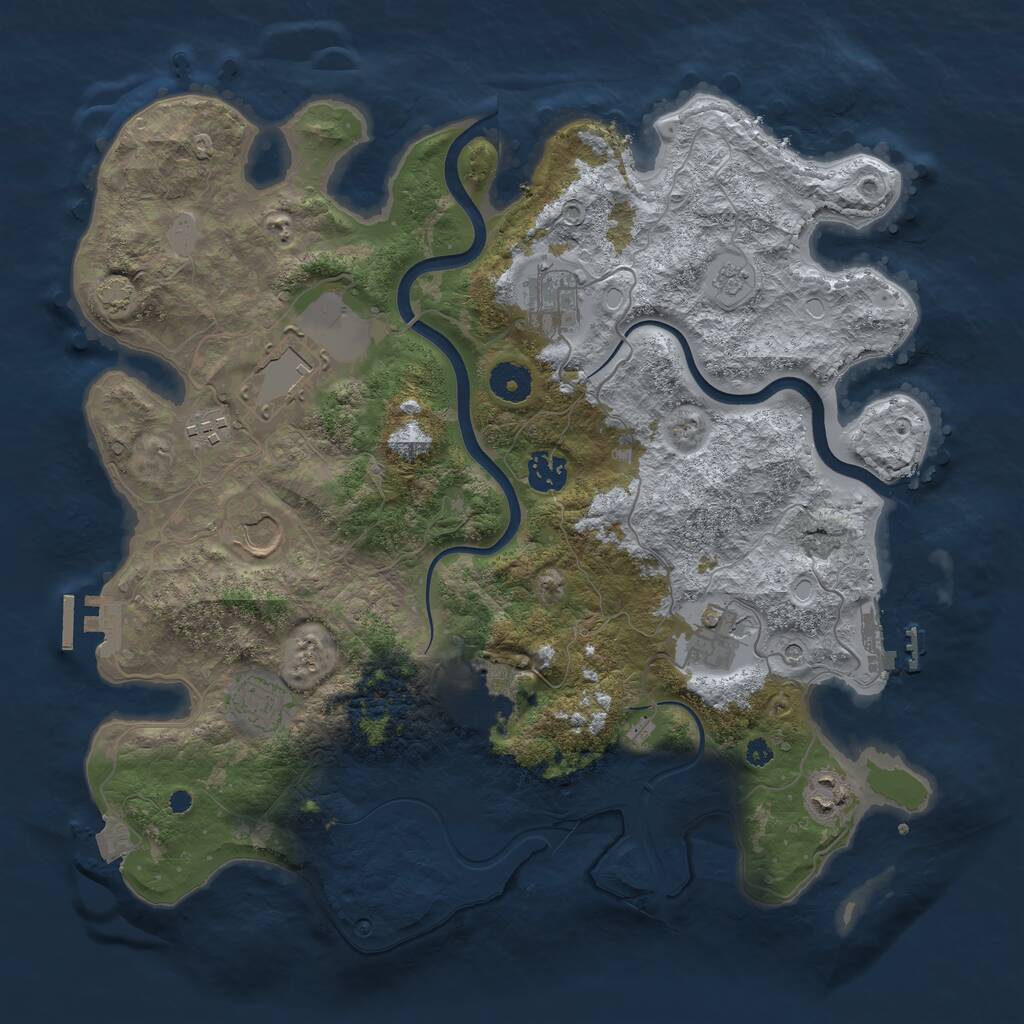 Rust Map: Procedural Map, Size: 3750, Seed: 6523096, 15 Monuments