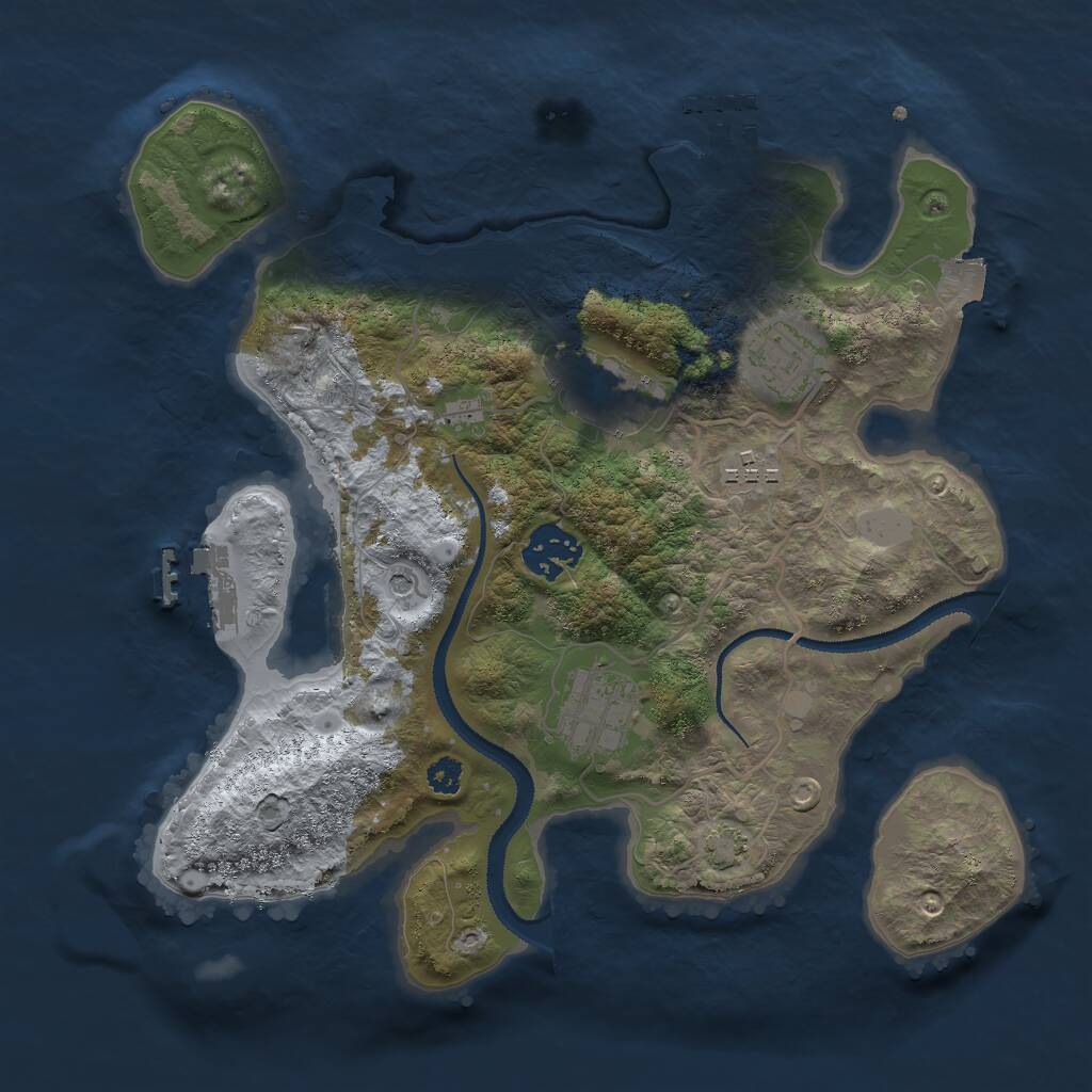 Rust Map: Procedural Map, Size: 3000, Seed: 178843180, 10 Monuments