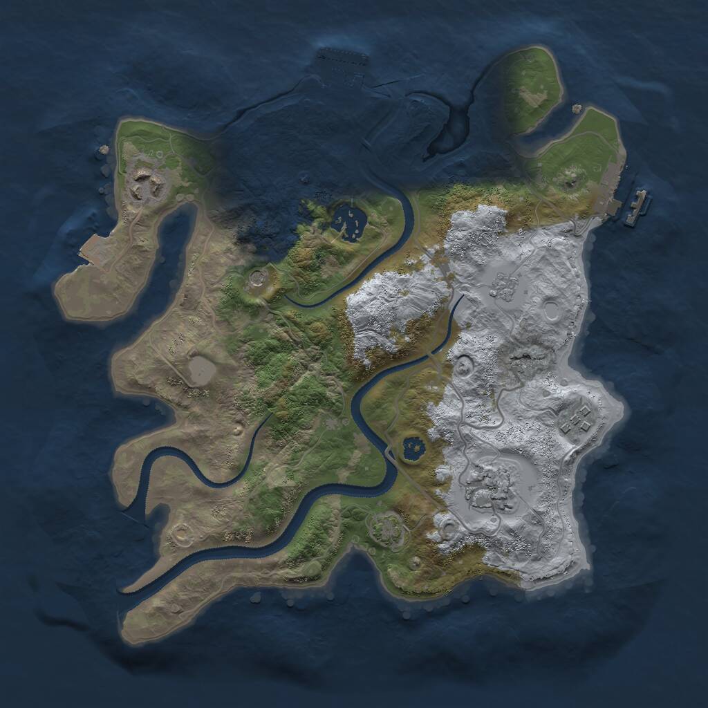 Rust Map: Procedural Map, Size: 3000, Seed: 520062123, 10 Monuments