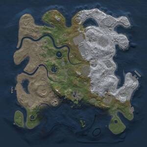 Thumbnail Rust Map: Procedural Map, Size: 3600, Seed: 1296005790, 16 Monuments