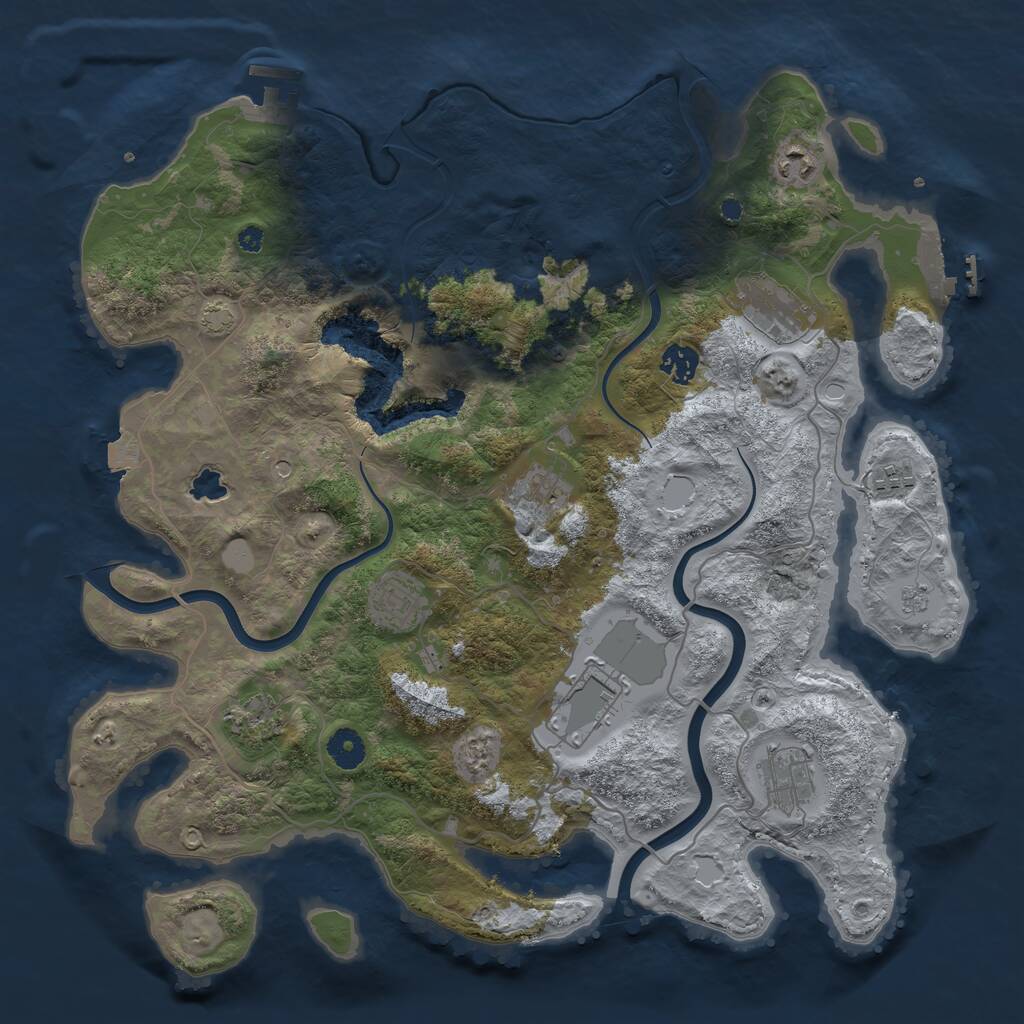 Rust Map: Procedural Map, Size: 4000, Seed: 1021102711, 15 Monuments