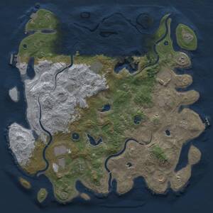 Thumbnail Rust Map: Procedural Map, Size: 4500, Seed: 1360722729, 16 Monuments
