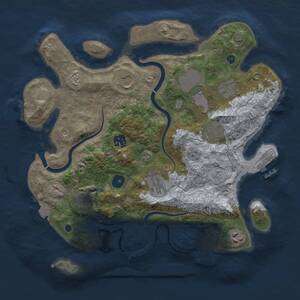 Thumbnail Rust Map: Procedural Map, Size: 3500, Seed: 1288598287, 15 Monuments