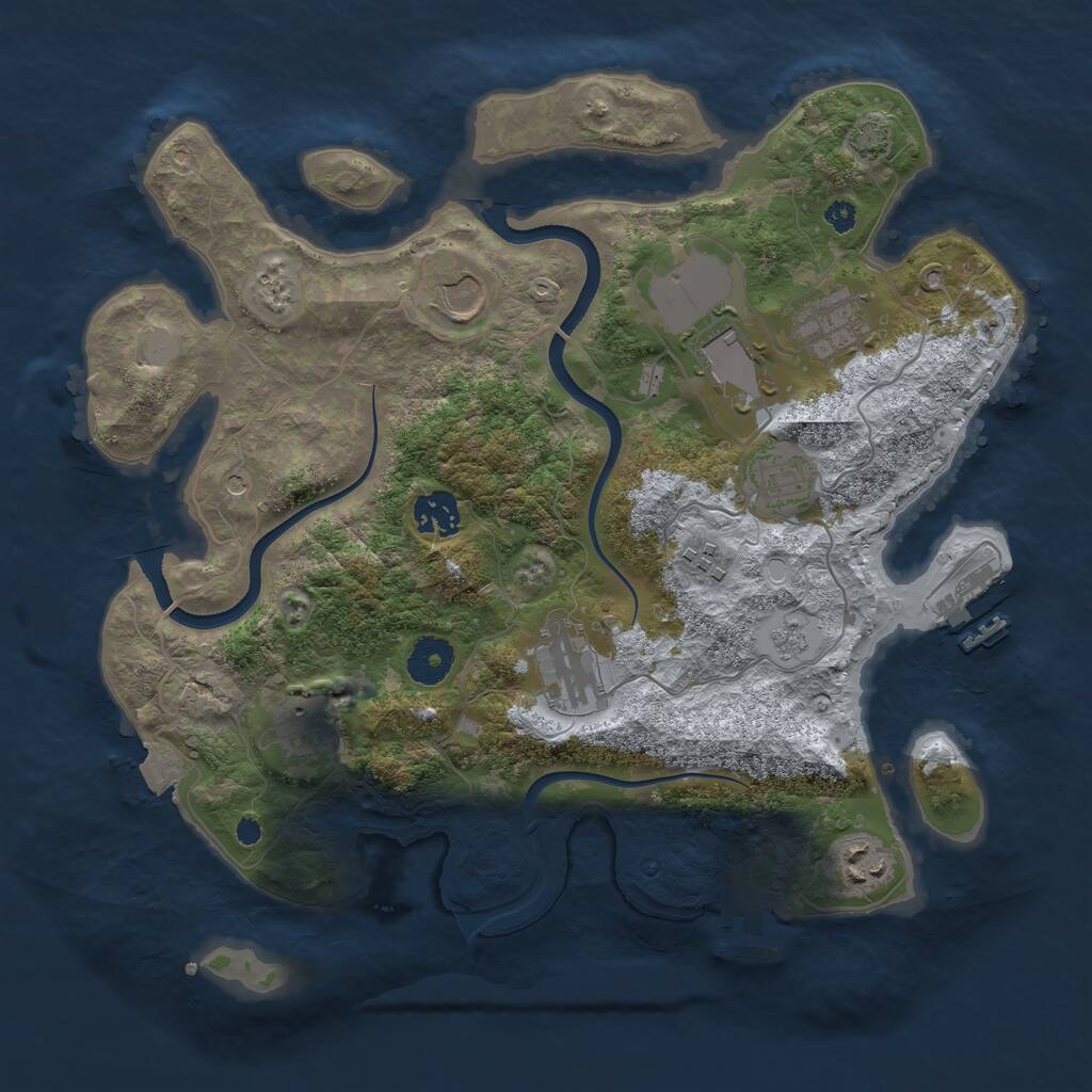 Rust Map: Procedural Map, Size: 3500, Seed: 1288598287, 15 Monuments