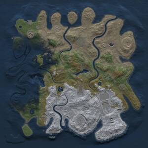 Thumbnail Rust Map: Procedural Map, Size: 4096, Seed: 1221610708, 15 Monuments