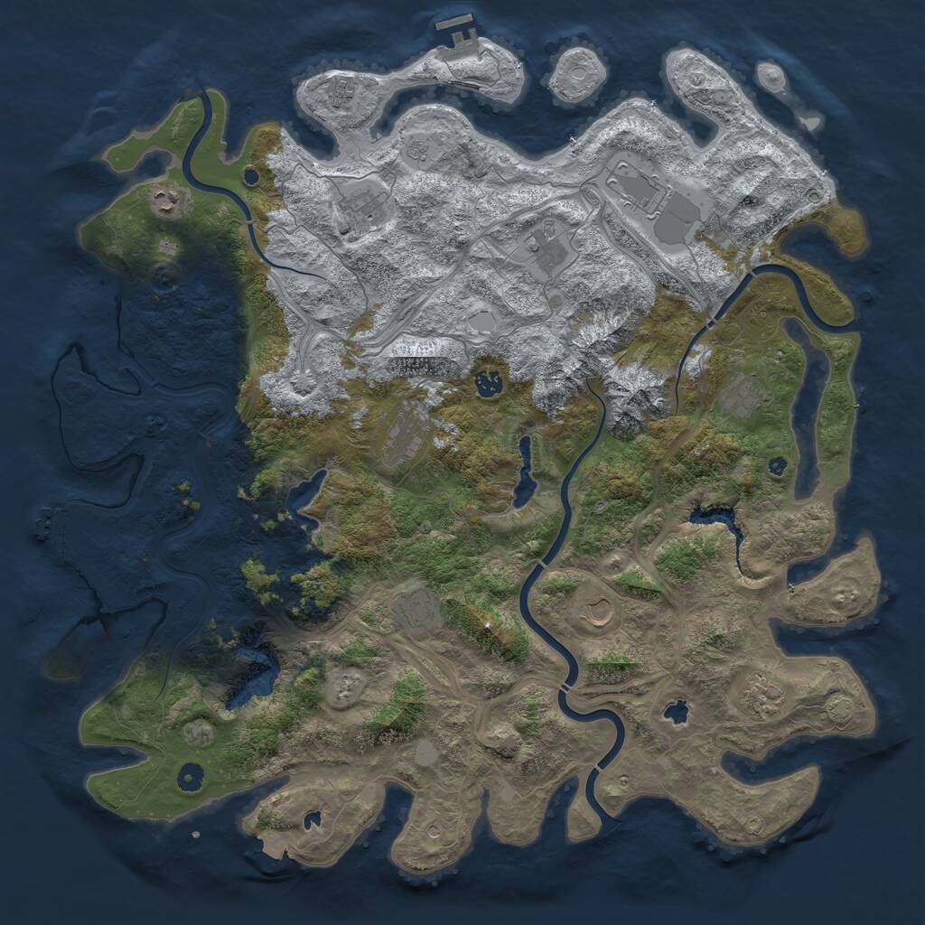 Rust Map: Procedural Map, Size: 5000, Seed: 661276676, 17 Monuments