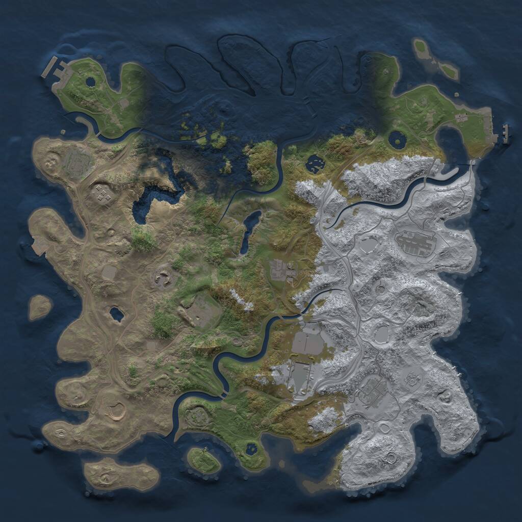 Rust Map: Procedural Map, Size: 4350, Seed: 1316515095, 16 Monuments