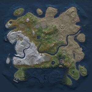 Thumbnail Rust Map: Procedural Map, Size: 3750, Seed: 1618759071, 15 Monuments