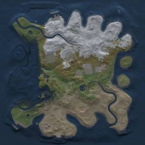 Thumbnail Rust Map: Procedural Map, Size: 3500, Seed: 159857081, 14 Monuments