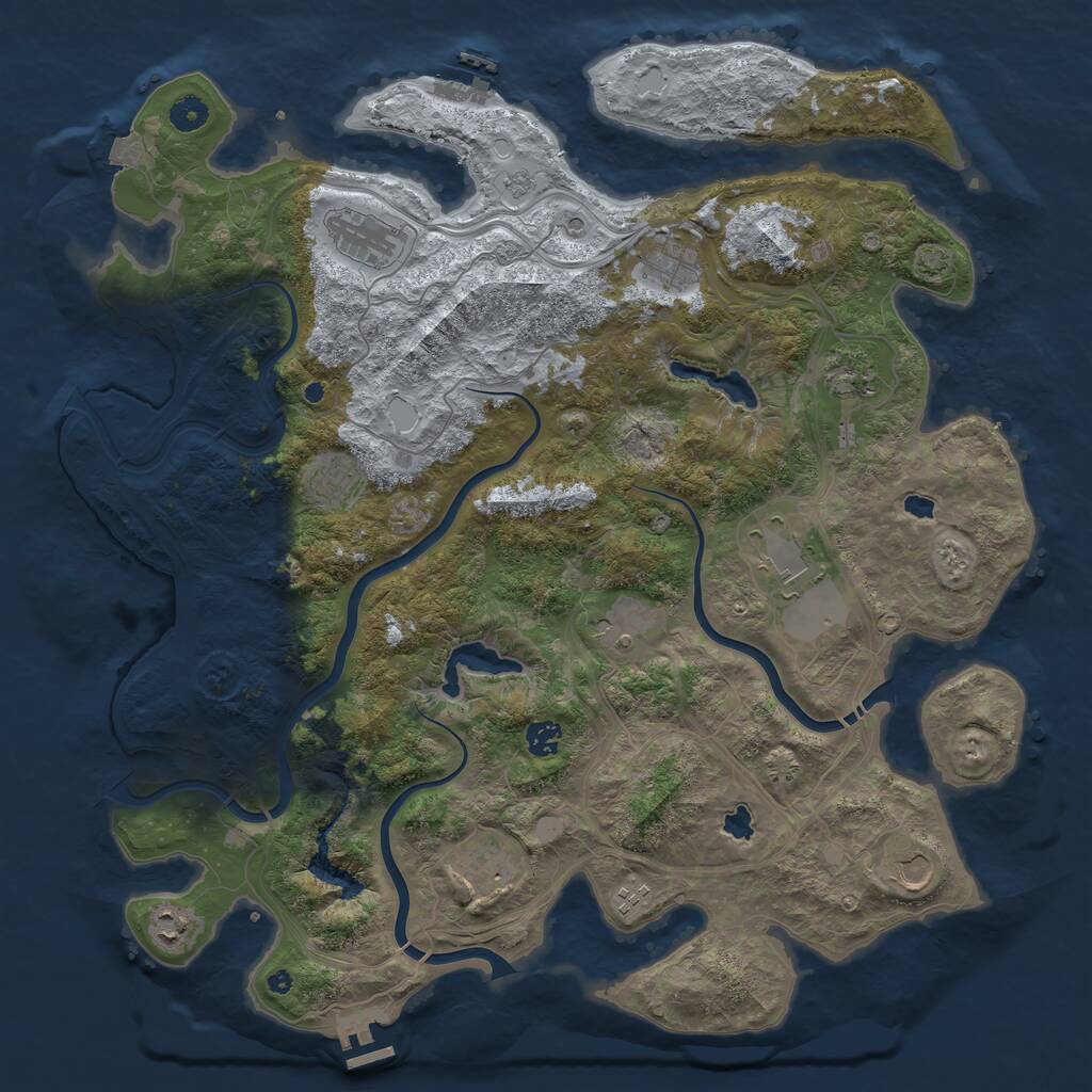 Rust Map: Procedural Map, Size: 4500, Seed: 2059337090, 17 Monuments