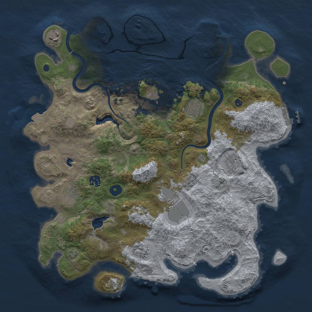 Rust Map: Procedural Map, Size: 4000, Seed: 3459234, 15 Monuments