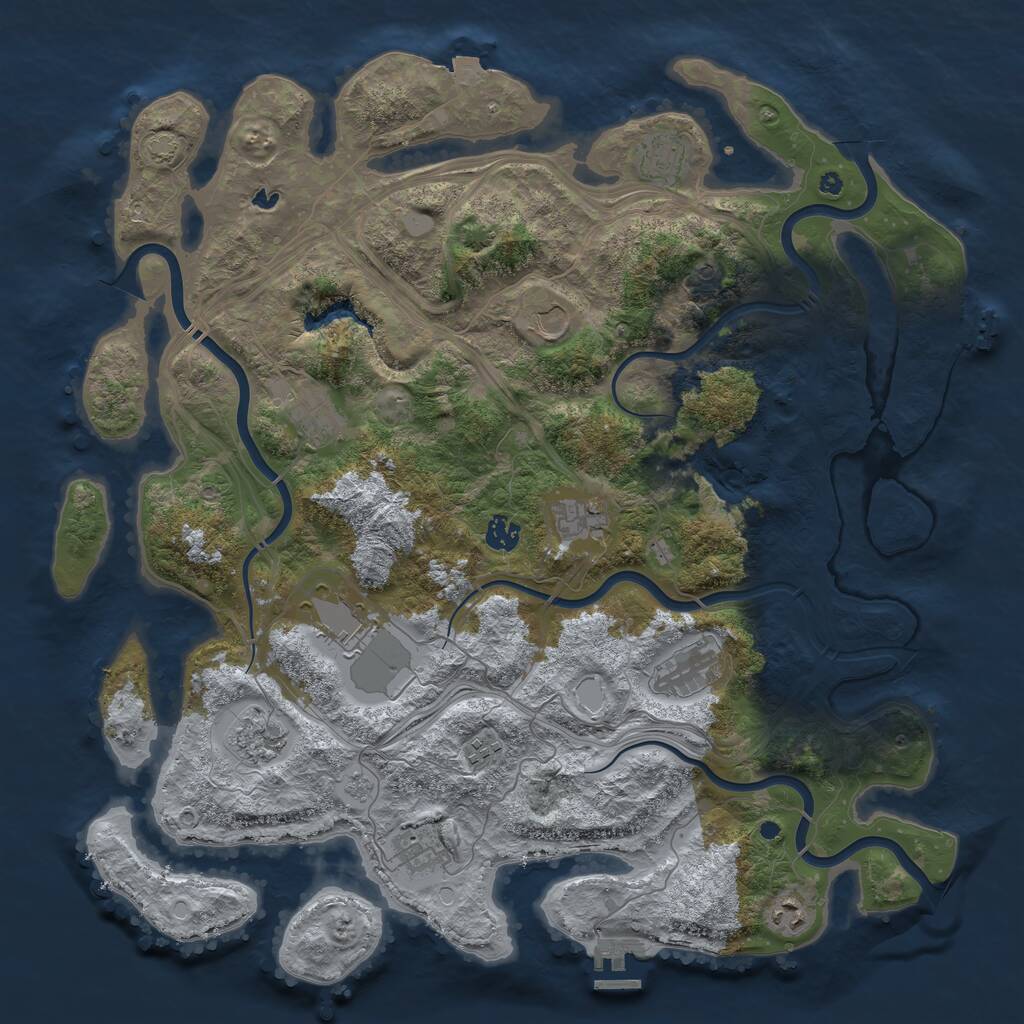 Rust Map: Procedural Map, Size: 4400, Seed: 18108, 17 Monuments