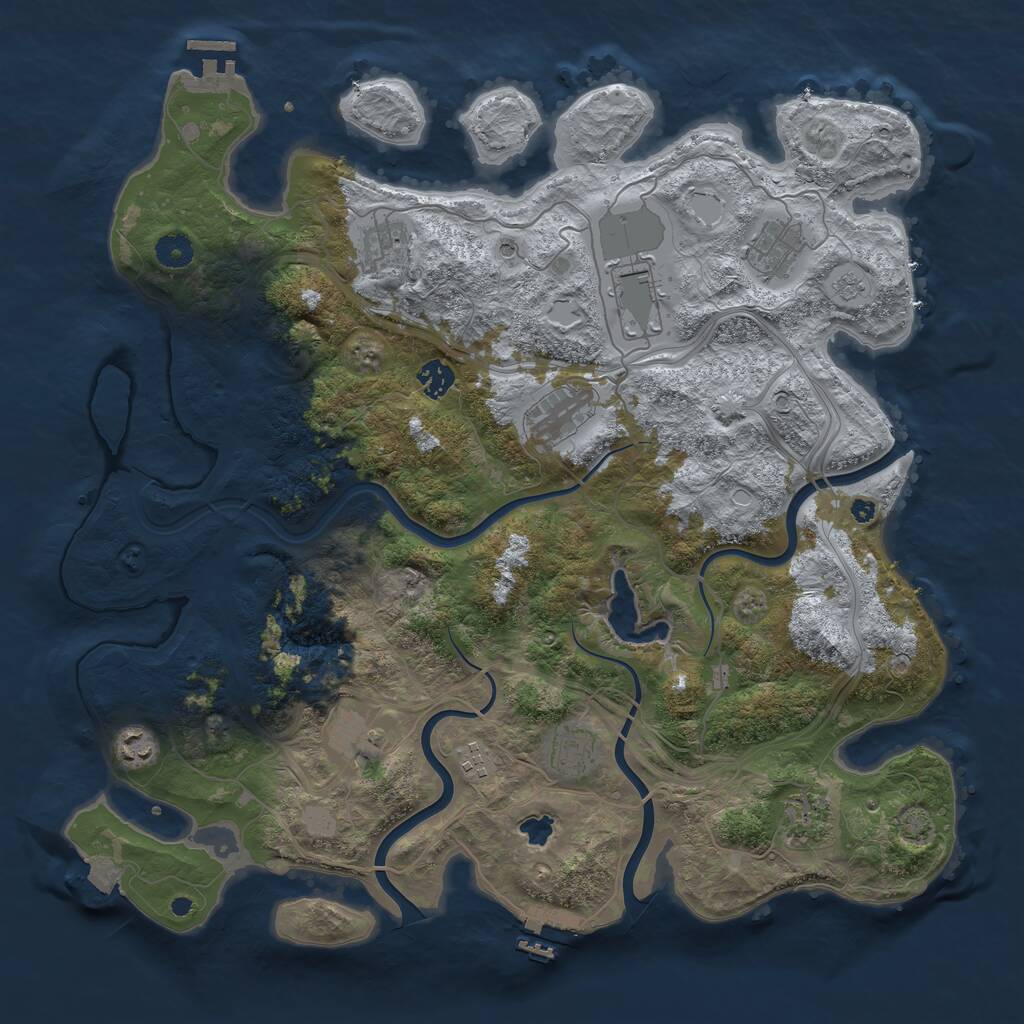 Rust Map: Procedural Map, Size: 4250, Seed: 338387605, 16 Monuments