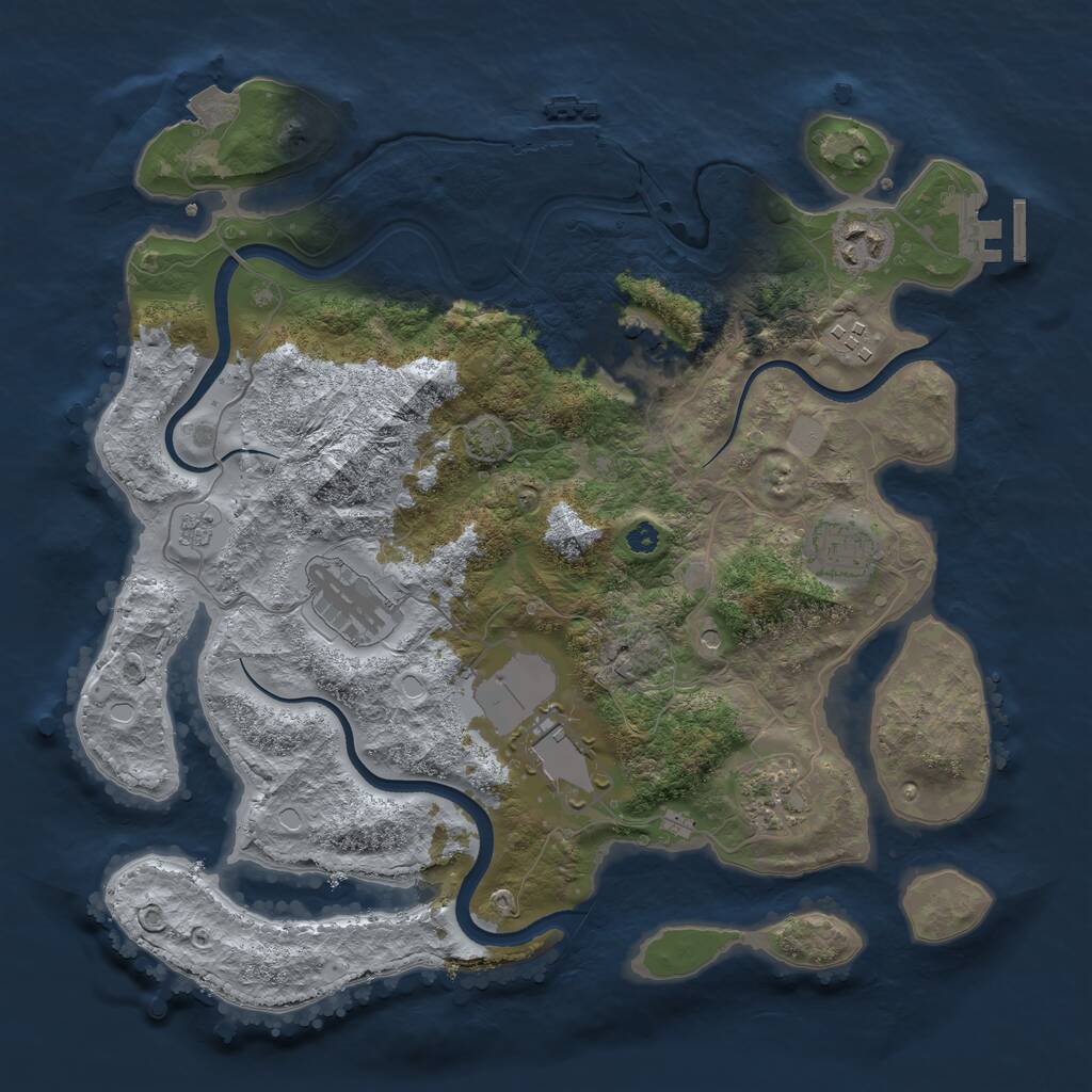 Rust Map: Procedural Map, Size: 3500, Seed: 1582807723, 13 Monuments