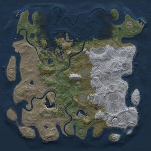 Thumbnail Rust Map: Procedural Map, Size: 4500, Seed: 1287158807, 17 Monuments